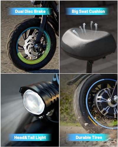 Electric Scooter with Seat for Adults, 550W Powerful Motor, 20-Mile Range, Speed up to 18.6MPH, Ample Storage for Pets & Cargo, Electrically-Powered Motor Scooters
