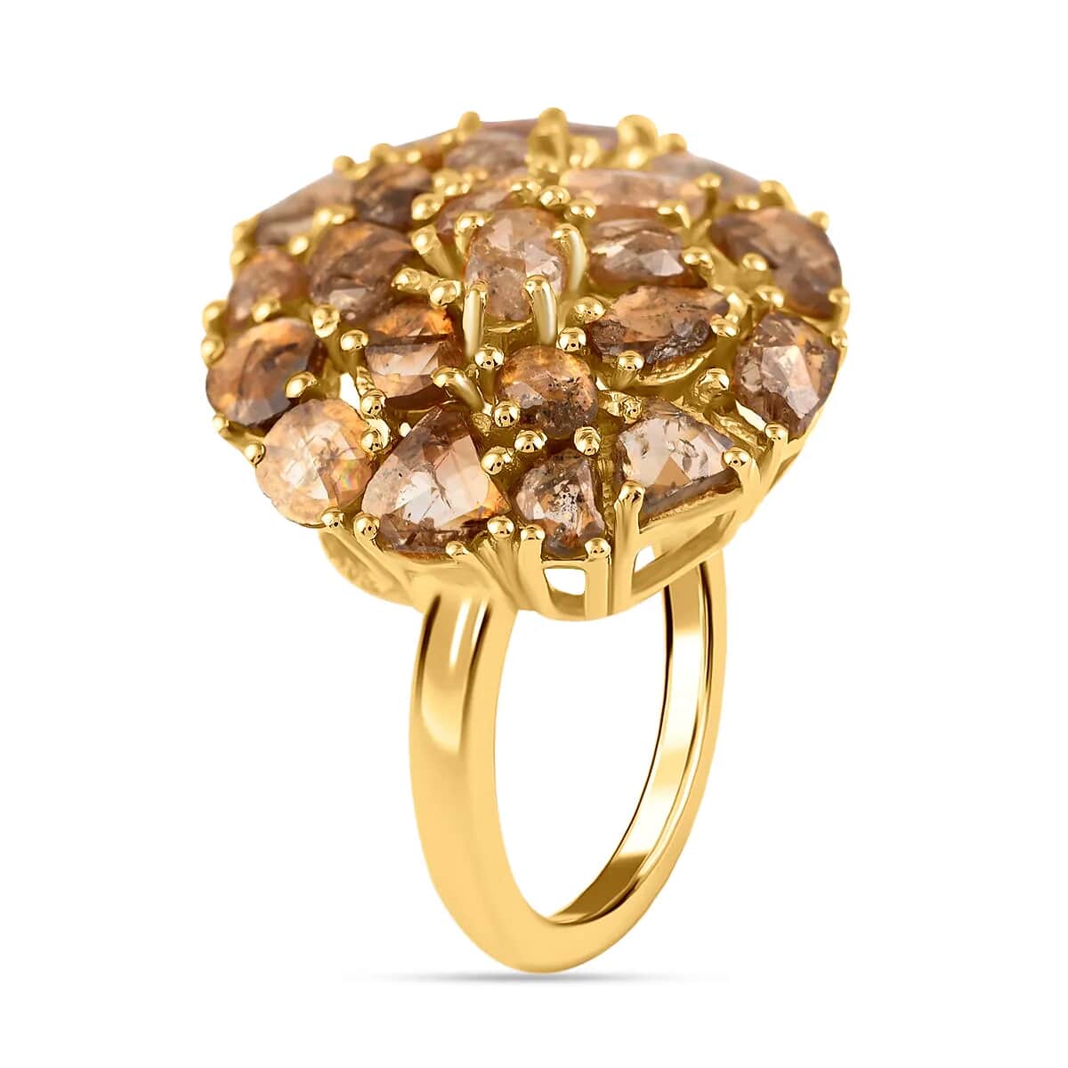 Shop LC Champagne Diamond Mix 925 Sterling Silver 14K Yellow Gold Plated Cluster Ring for Women Jewelry Gifts for Women Size 8 Ct 3 Wedding Engagement Promise Anniversary Birthday Gifts for Women