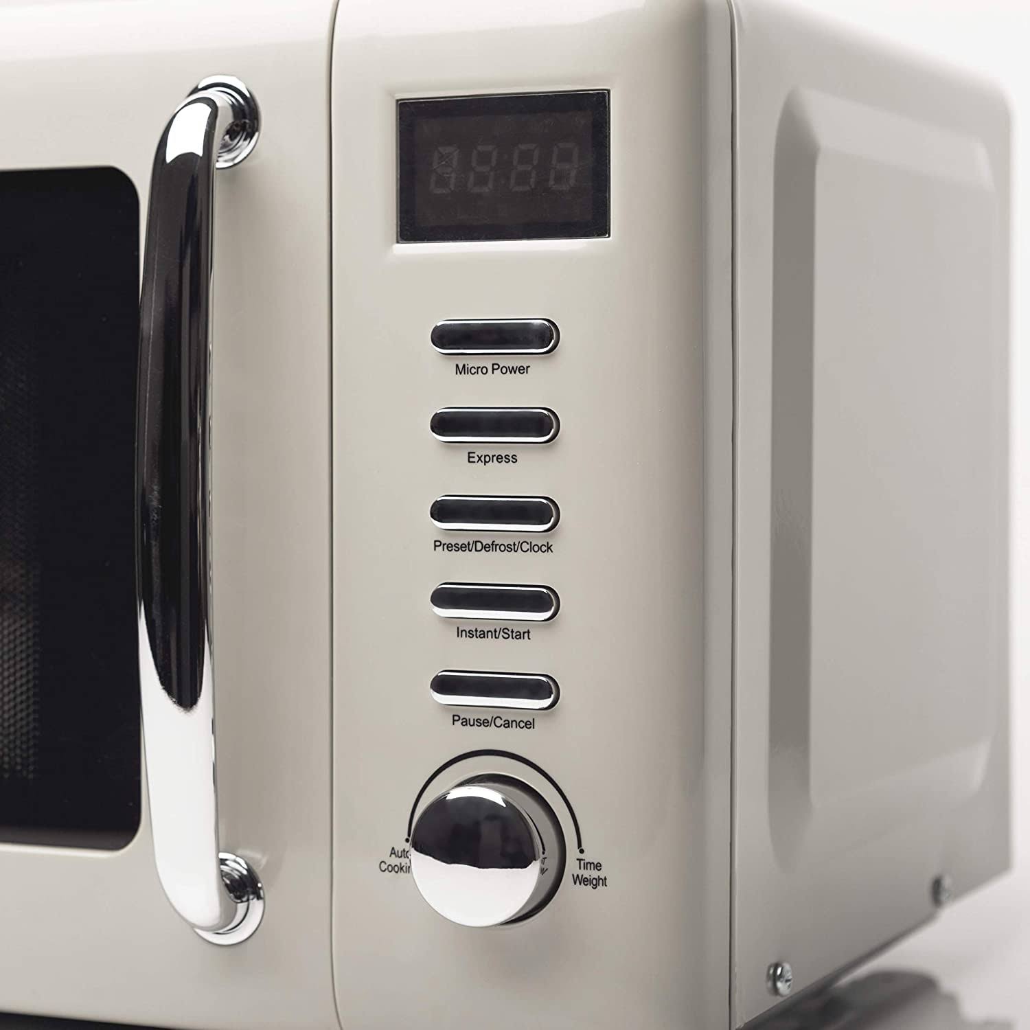 Haden Modern 700-Watt .7 Cubic Foot Microwave with Settings and Timer in Putty Beige 75030