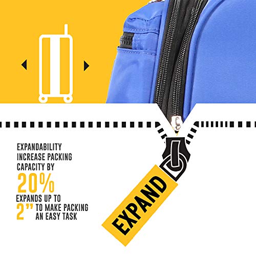 Lucas Ultra Lightweight Carry On - Expandable Softside 20 Inch Luggage - Small Rolling Bag Fits Most Airline Compartments - Durable 8-Spinner Wheels Suitcase (Royal Blue)