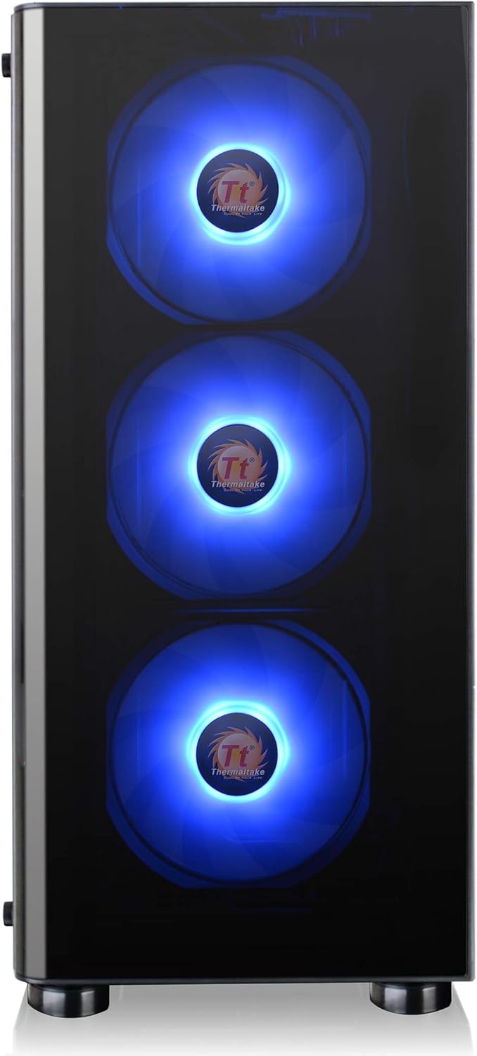 Thermaltake V200 Tempered Glass RGB Edition 12V MB Sync Capable ATX Mid-Tower Chassis with 3 120mm 12V RGB Fan + 1 Black 120mm Rear Fan Pre-Installed CA-1K8-00M1WN-01