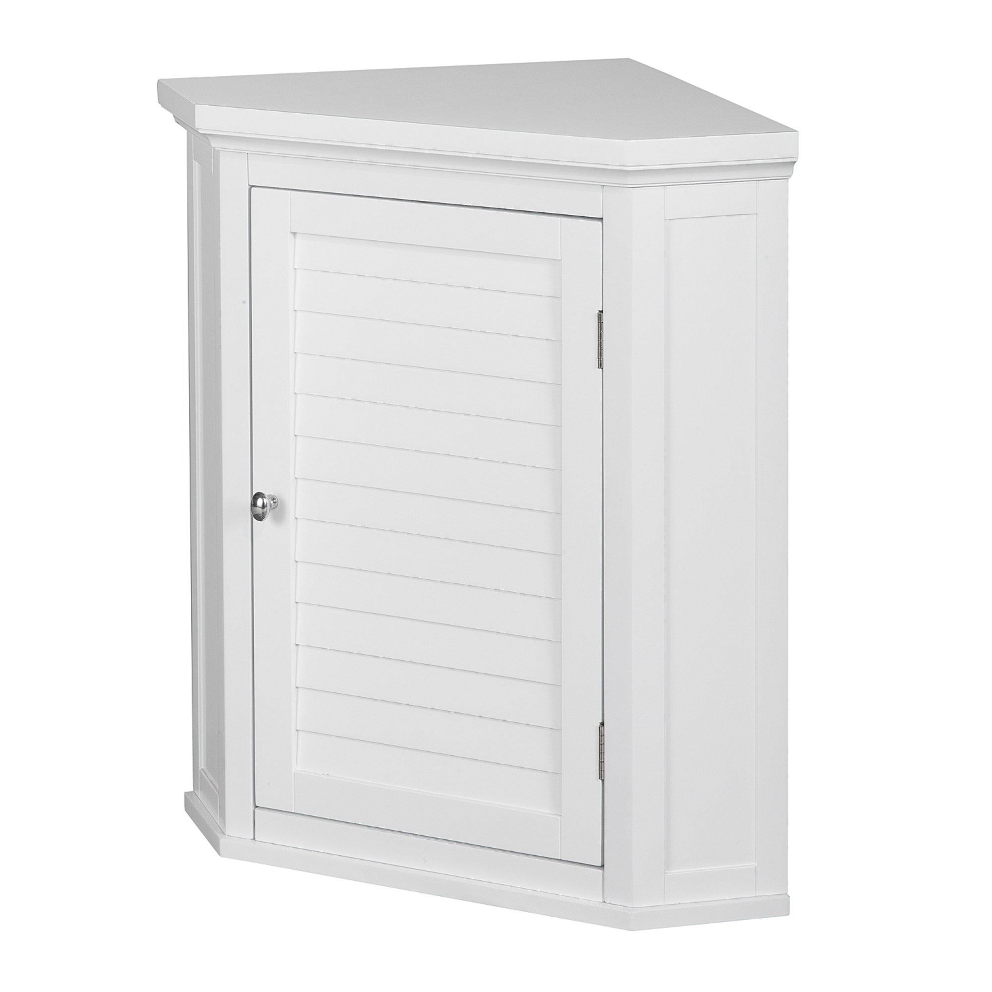 Elegant Home Fashions Glancy Wooden Corner Wall Cabinet, White