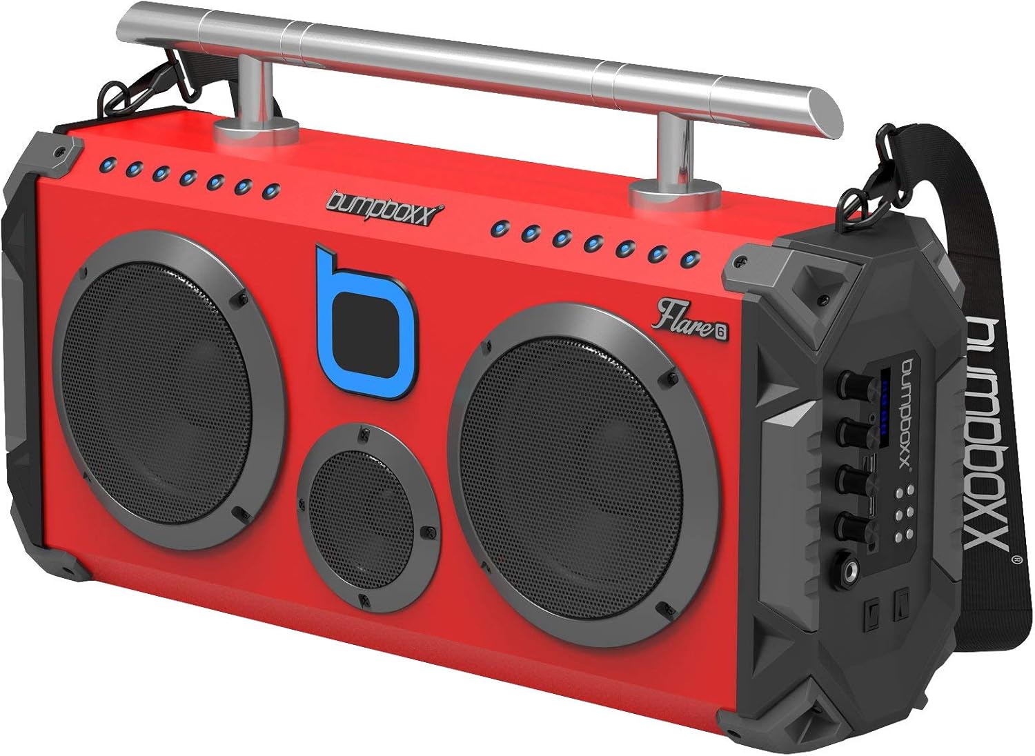 Bumpboxx Bluetooth Boombox Flare6 Black Graffiti BBG | Retro Boombox with Bluetooth Speaker | Rechargeable Bluetooth Speaker