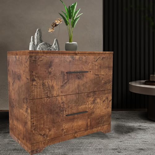 2 Drawer Wood Lateral File Cabinet, Storage Filing Cabinet with Anti-tilt Mechanism for Home Office Hanging Files Letter Legal