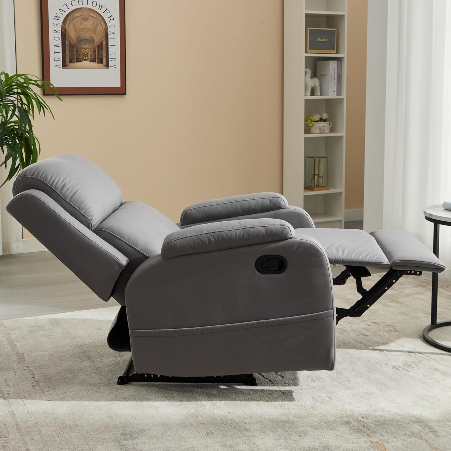 Lazy Boy Recliner Chairs for Adults,Leather Recliner Chair&Reclining Chair with Ajustable Backrest,Small Recliners for Small Spaces,Rocker Recliner&Lazy Boy Recliners,Manual,Havy Duty