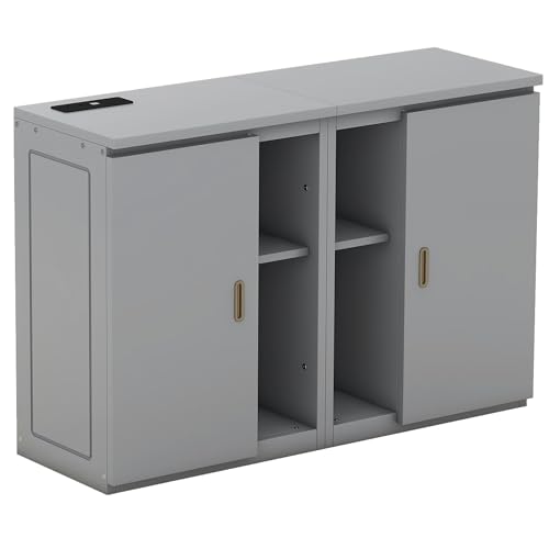 Queen Murphy Bed with Shelves, Modern Wall Bed Murphy Bed with Shelves, Cabinets, USB Ports, Wood Murphy Bed Cabinet Bed, Murphy Bed Chest Murphy Bed Frame for Guest Bedroom, Space-Saving, White
