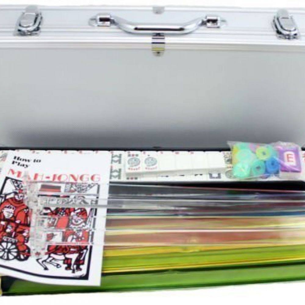4 Pushers + Brand New Complete American Mahjong Set in Aluminum Case 166 Tiles(mah Jong mAh Jongg Mahjongg)