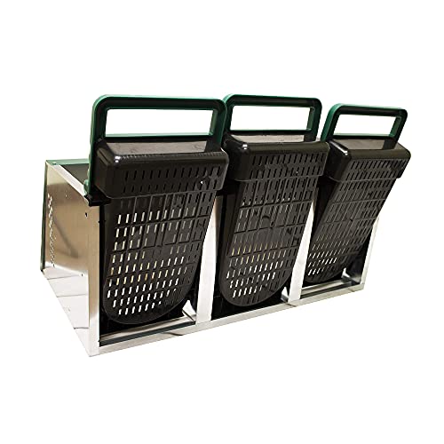 3 Compartment Roll Out Nesting Box for Chickens | Heavy Duty Chicken Coop Nesting Box with Lid Cover to Protect Eggs (with Perch) | for Up to 15 Hens