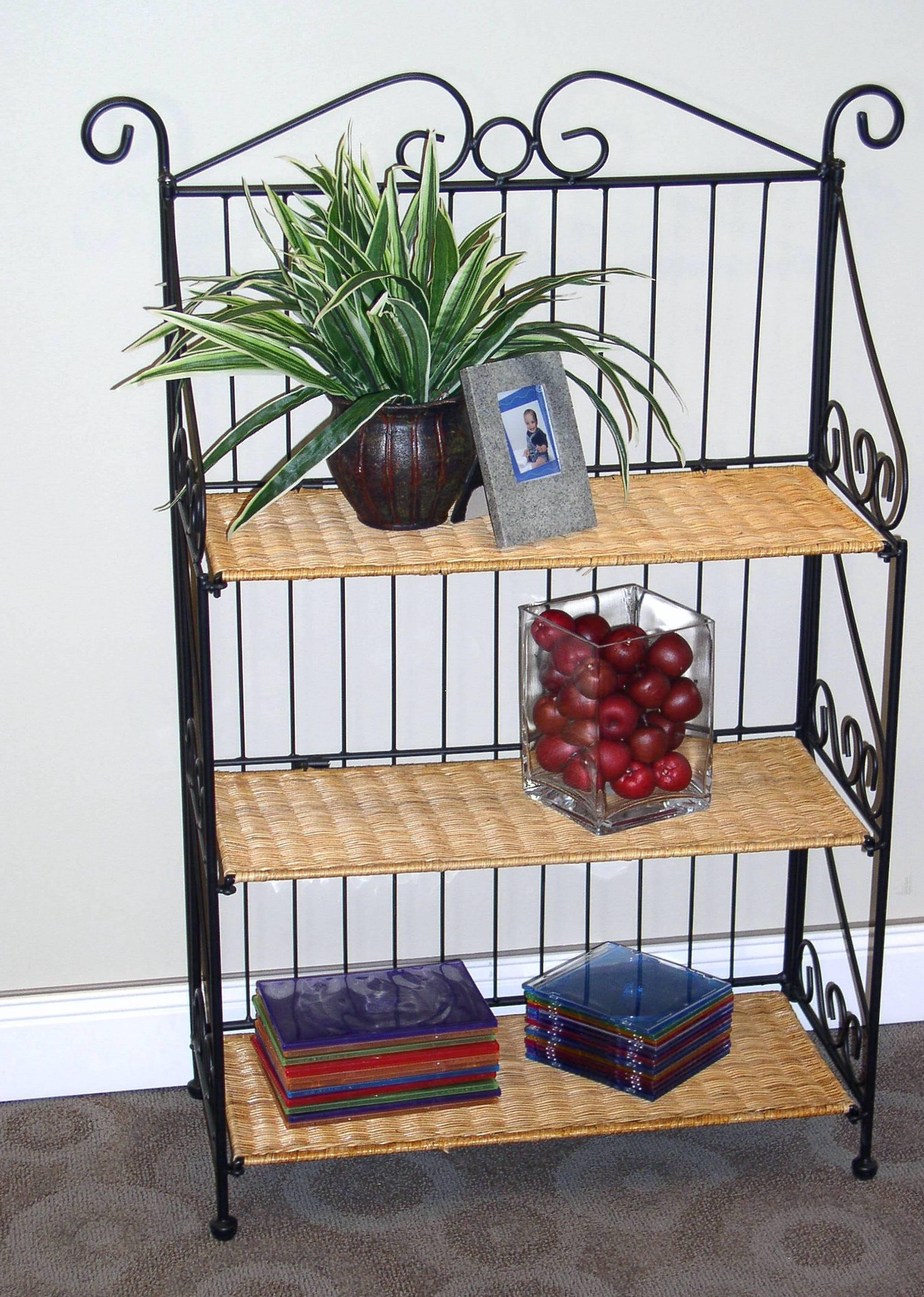4D Concepts 3 Tier u0026 Metal Bookcase Wicker