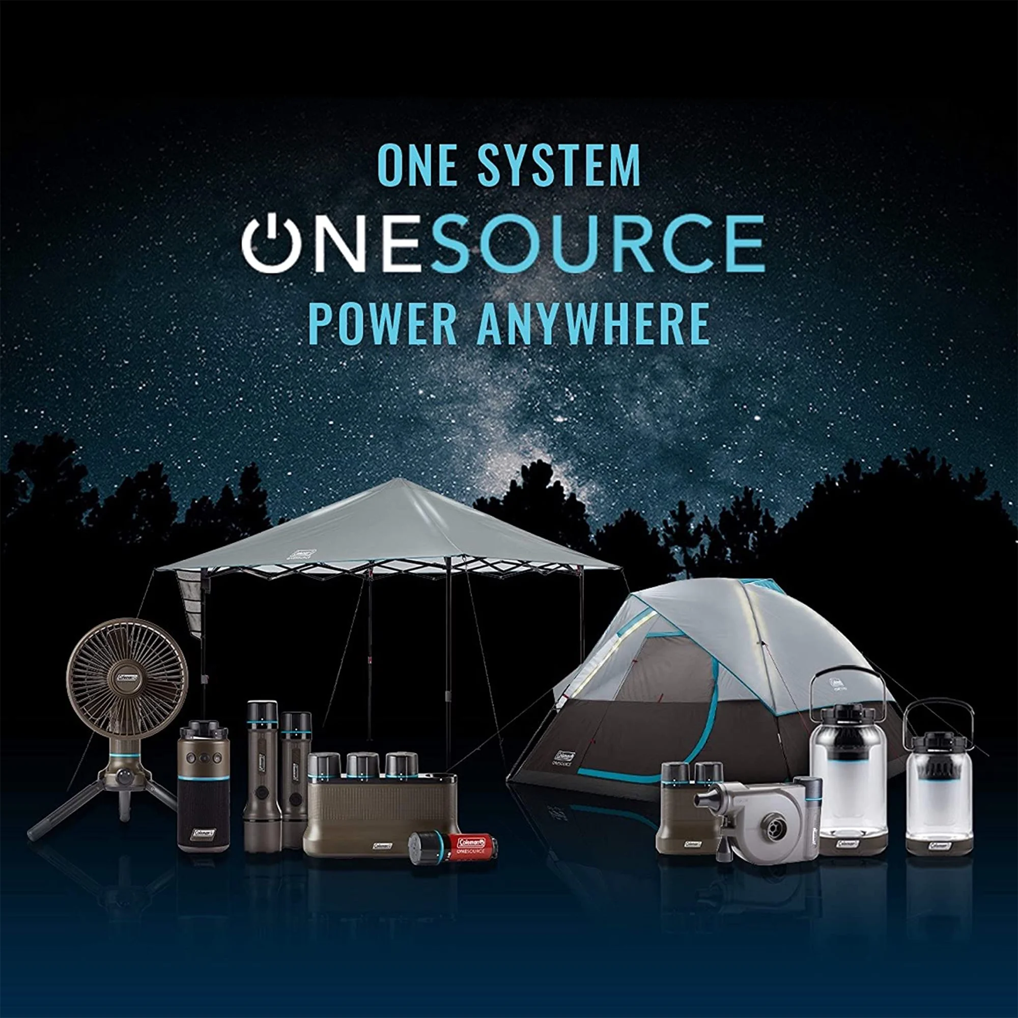 Coleman OneSource 600 Lumens Outdoor Lantern w/ Charging Station (2 Pack)