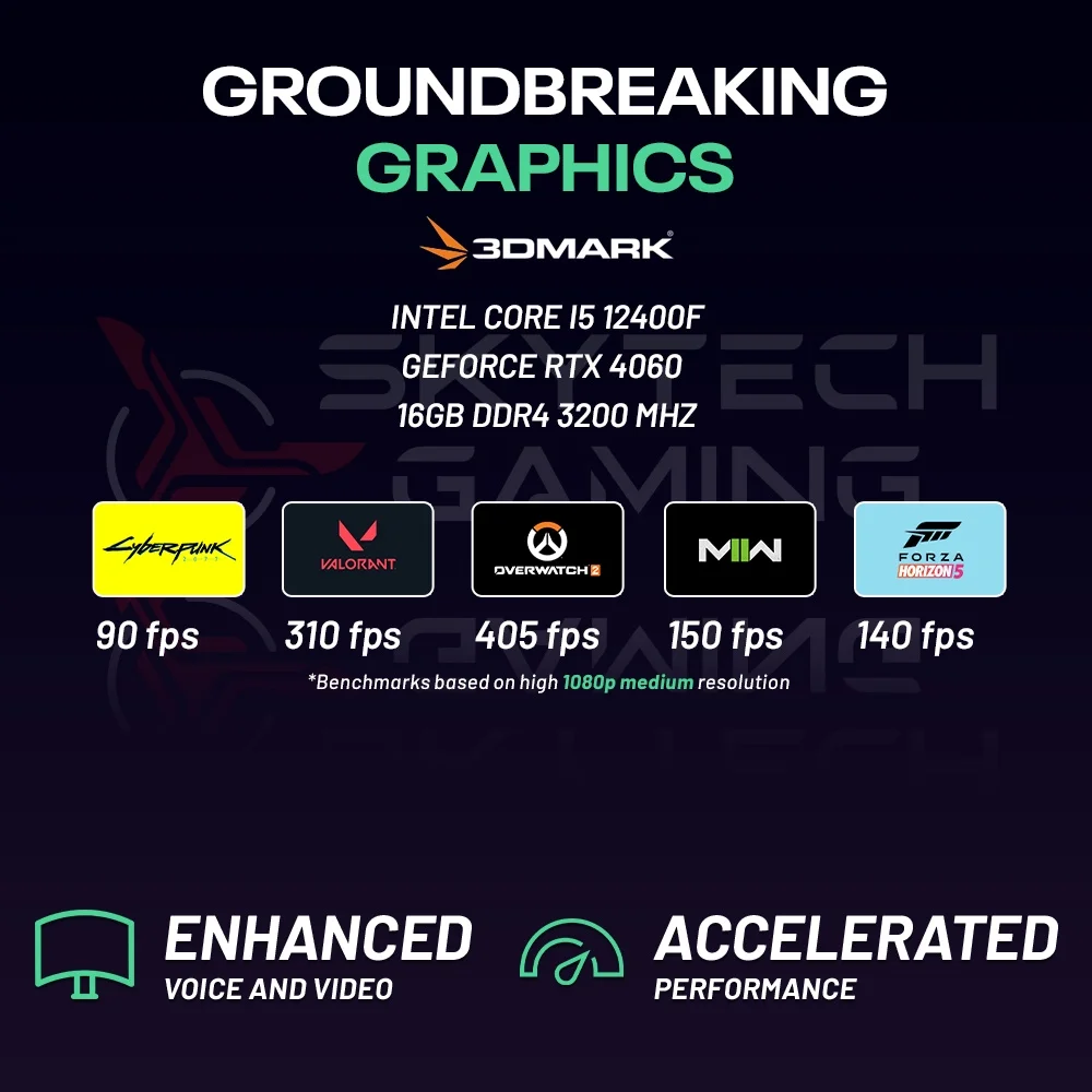 Skytech Archangel Gaming PC Desktop INTEL Core i5, RTX 4060, 1TB SSD, 16GB RAM, 600W GOLD PSU, Windows 11