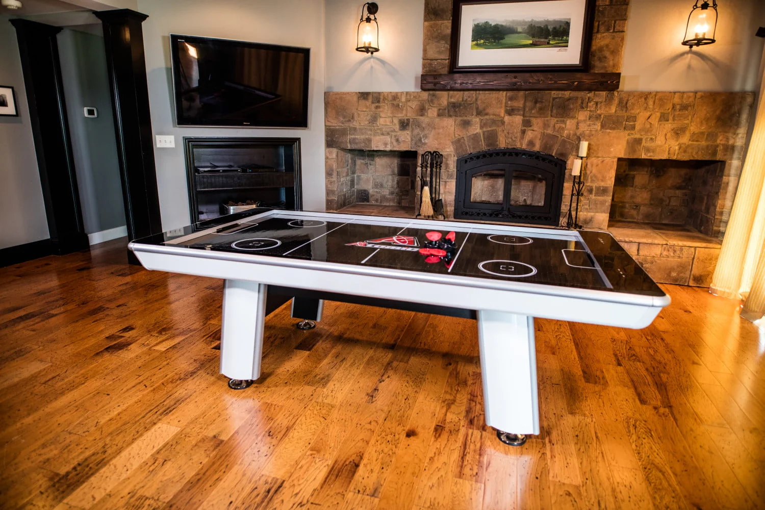 Atomic Avenger 8' Hockey Table with LED Scoring and 120V Blowers for Exhilarating Play