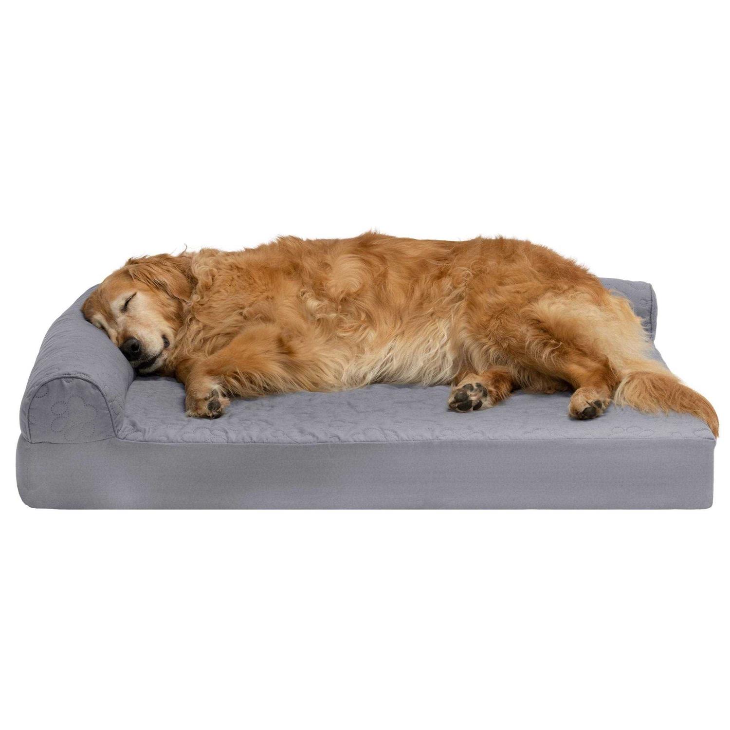 FurHaven Paw-Quilted Deluxe L-Chaise Dog Bed - Pet Supplies online store
