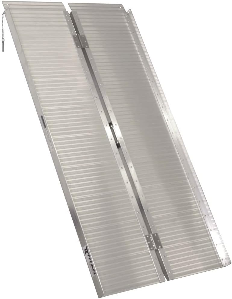 Titan Ramps Foldable Loading Ramp 5' 30 lb. Aluminum Portable 600 lb. Capacity