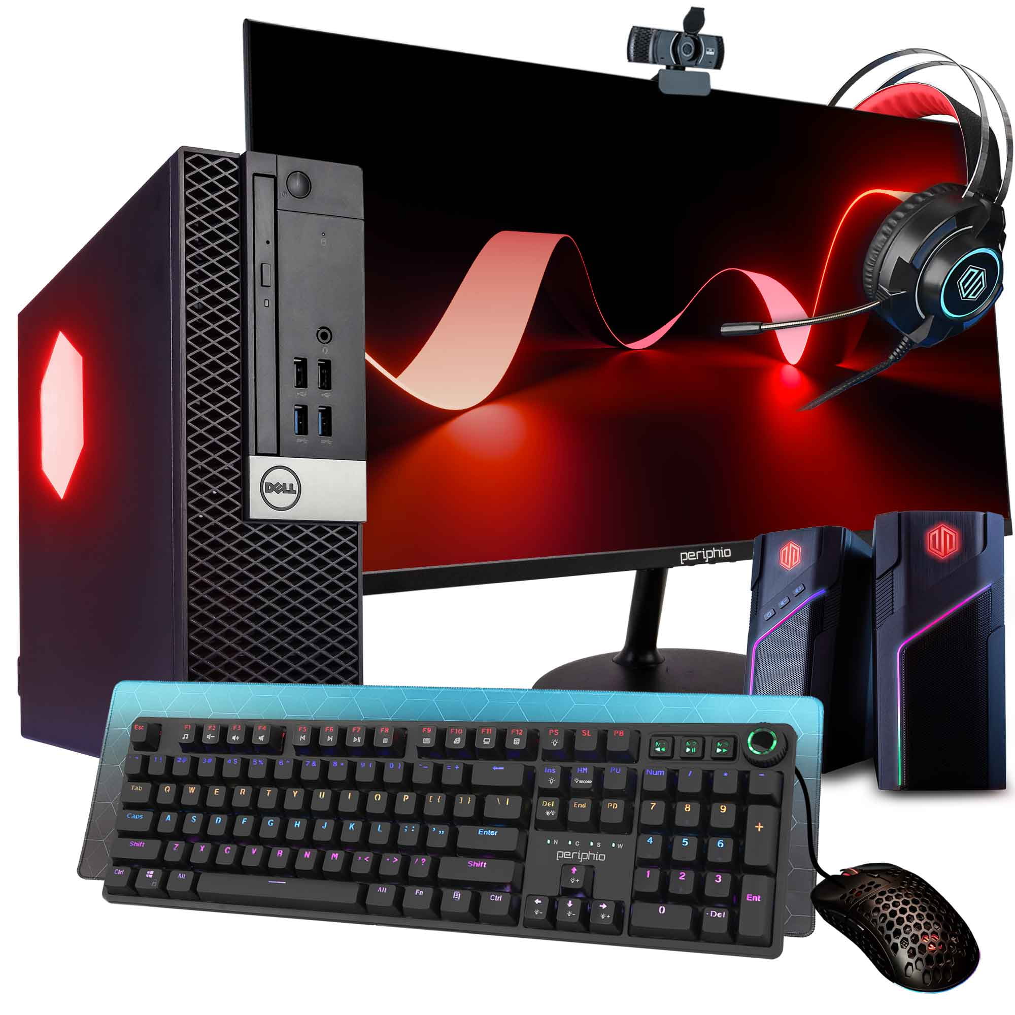 Dell Prebuilt RGB Gaming Desktop Computer | Core i7 + GeForce GT 1030 2GB GPU | 1080p Gaming PC | 16GB DDR4 RAM | 500GB SSD | Wi-Fi 5G + Bluetooth | Windows 10 Pro | New 24in LCD Monitor