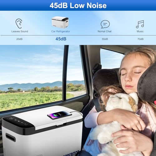 PORFRITOR 12 Volt Car Refrigerator, 48Qt Portable Freezer -4℉ to 68℉ Dual Zone Car Refrigerator,12 Volt Refrigerator with 12/24V DC & 110-240V AC for Home,Travel, RV, Truck
