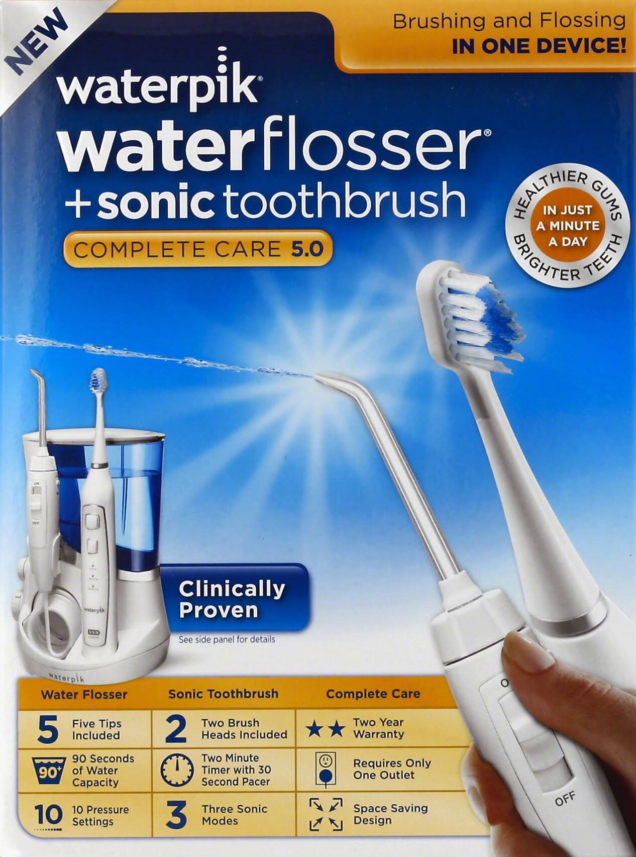 Waterpik Water Flosser + Sonic Toothbrush, Complete Care 5.0 - 1 Pack