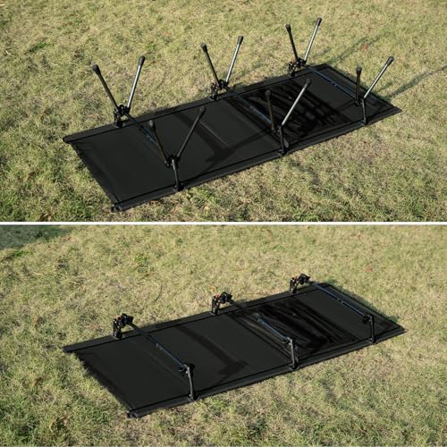 OneTigris SUPRANUBIS Camping Cot, Height Adjustable with Cot Leg Extenders, Strong Support 330lbs, Portable Folding Bed for Camping, Hiking, Travel, Truck, Beach, Office Nap (Ranger Green)