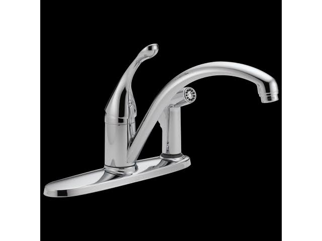 Delta - 340-DST - Collins Single Handle Kitchen Faucet with Integral Spray Chrome