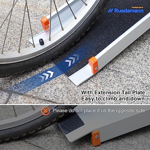 Ruedamann 6FT Adjustable Aluminum Wheelchair Ramp, 8.3" W, 600lbs Capacity,Portable Telescoping Non-Skid Surface Wheelchair Ramp for Home, Stairs, Steps