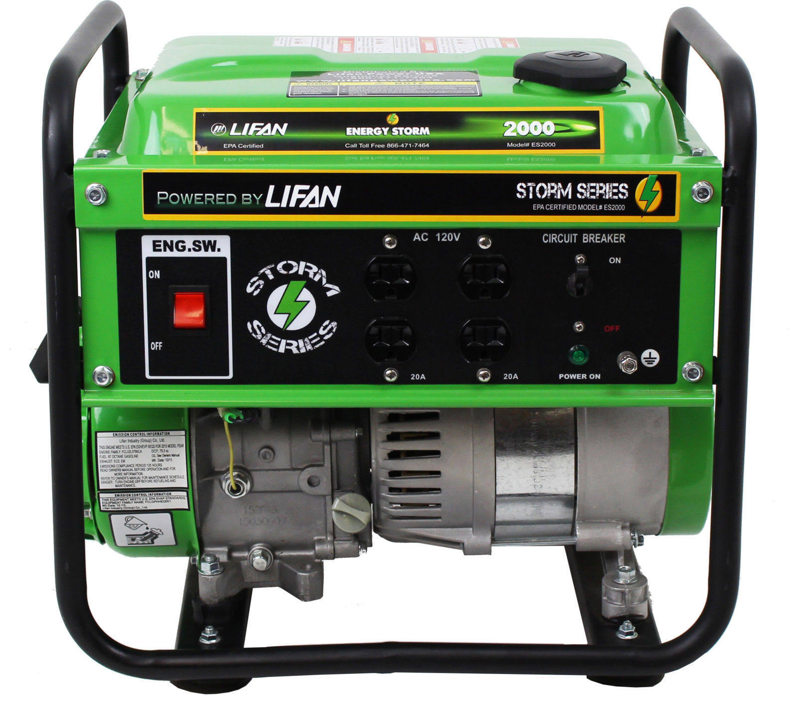 Lifan ES2000-CA Gasoline Powered Portable Generator, 3mhp
