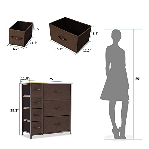 YITAHOME Dresser with 7 Drawers & 5 Drawer Dresser - Fabric Storage Tower, Organizer Unit for Bedroom, Living Room, Hallway, Closets & Nursery - Sturdy Steel Frame, Wooden Top & Easy Pull Fabric Bins