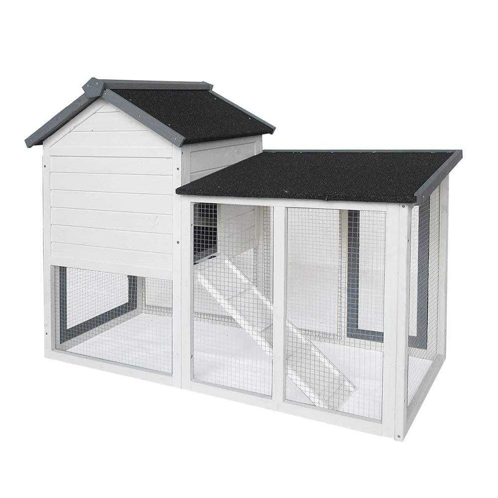 BIRASIL 48''L Rabbit Hutch Indoor Outdoor Bunny Cage Rabbit Hutch Wood House Pet Cage for Small Animals - Pet Supplies online store