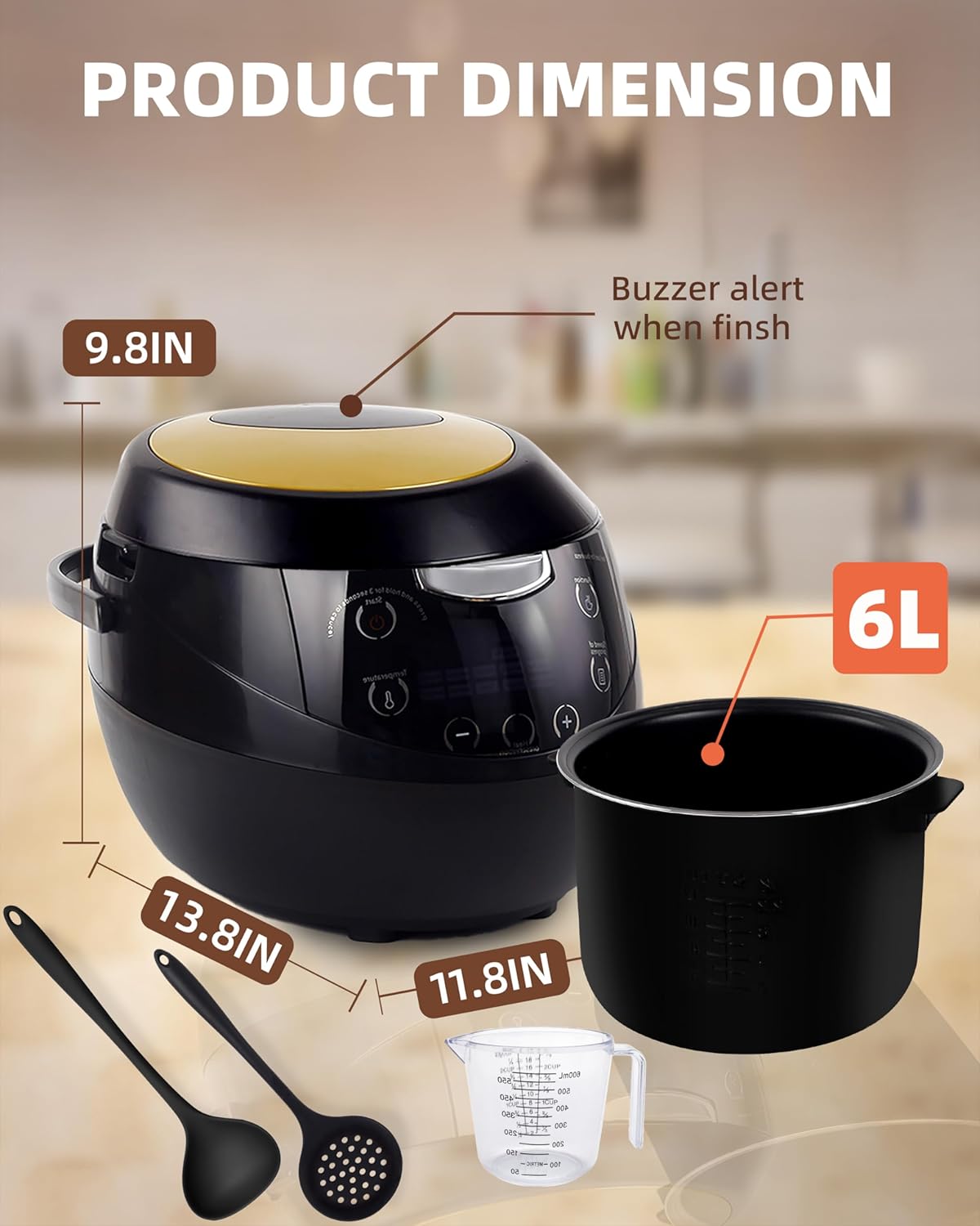 Commercial Boba Maker 6L - Commercial Boba Cooker Automatic Boba Machine for Tapioca Pearls Bubble Tea Milk Tea, Suit for Milk Tea Stores Restaurants Dessert Stores Lounge Bars
