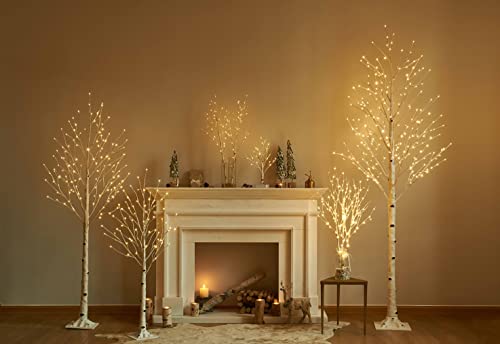 LITBLOOM 2 Pack Lighted Birch Twig Tree with Lights 4FT 72 LED Lights for Indoor Outdoor Home Easter Christmas Holiday Decoration