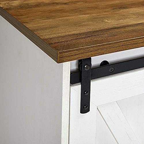 AMERLIFE Fireplace TV Stand with Sliding Barn Door
