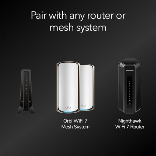 NETGEAR Nighthawk DOCSIS 3.1 Mid/high-Split Cable Modem (CM3000-1AZNAS) – Approved for Today’s Fastest Speeds - Works With all Cable Providers, Incl. Xfinity, Spectrum, Cox - Cable Plans up to 2.5Gbps