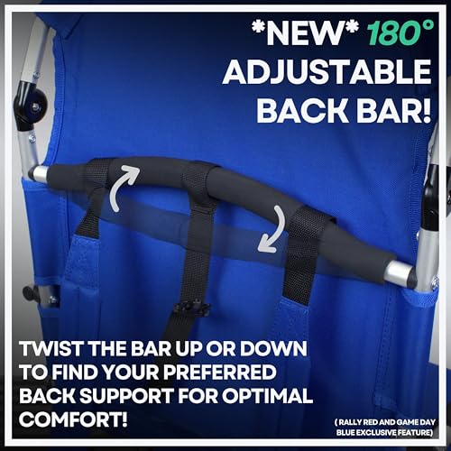 Padded Bleacher Seat – The Ultimate Reclining Stadium Chair with Full Back & Neck Support and 360° Swivel – Lightweight, Foldable, and Portable with Backpack Straps - Patent Pending