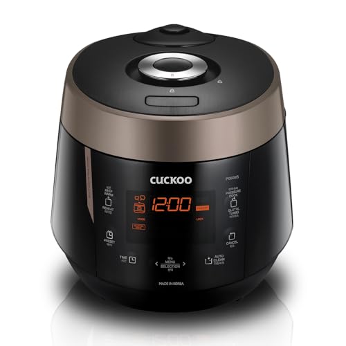 CUCKOO HP Pressure Rice Cooker 12 Menu Options: White, GABA, Steam, Porridge, & More, User-Friendly LED Display, Fuzzy Logic Tech