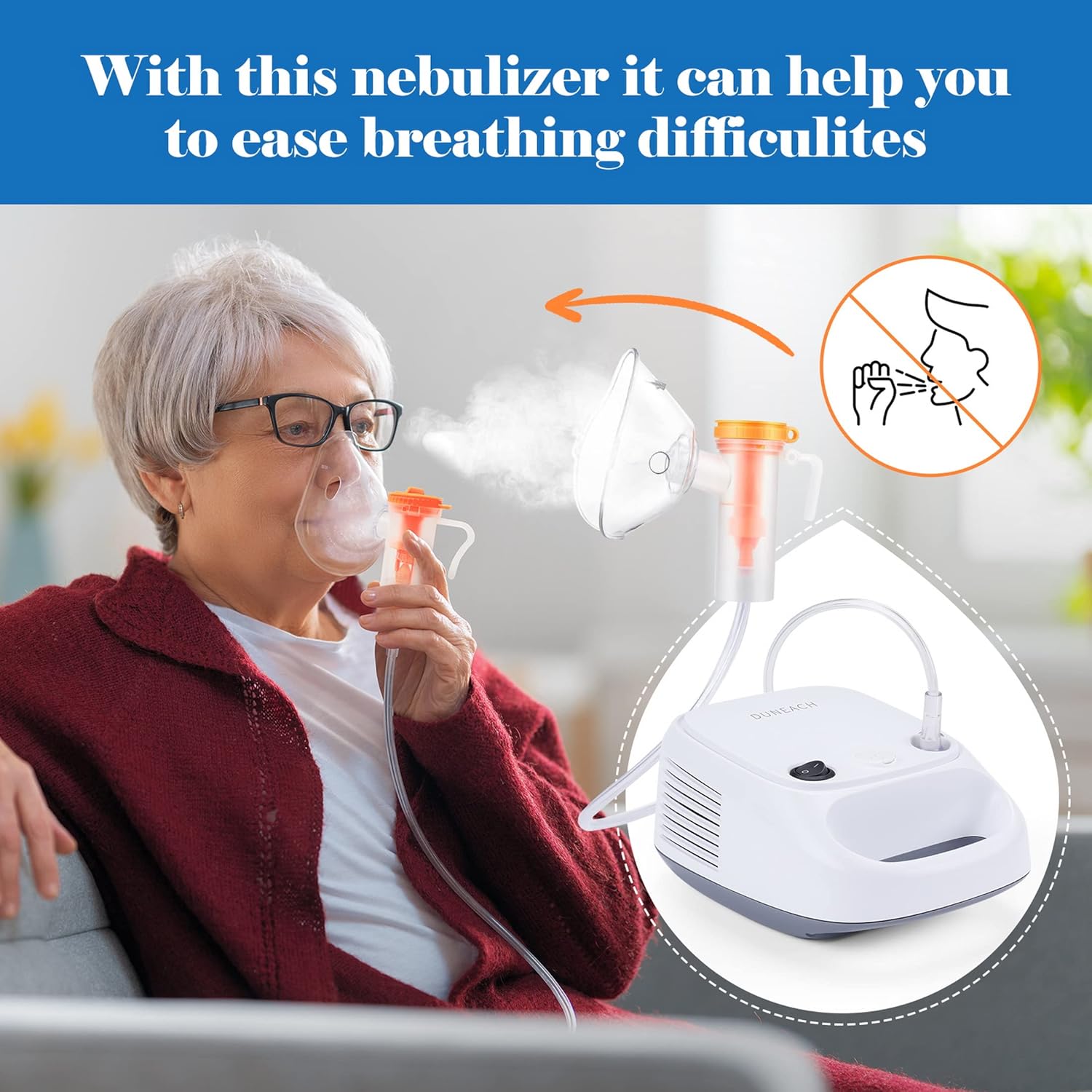 Nebulizer Machine for Kid and Adult, Nebulizer Machine with 1 Set Accessory, Jet Nebulizers Personal Steam Inhaler Cool Mist Compressor System for Kids Adults 072004