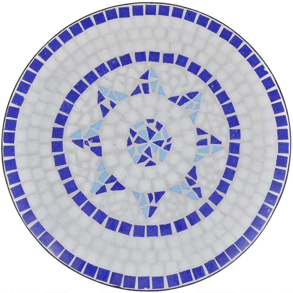 vidaXL Bistro Table Blue and White 23.6x22 Mosaic