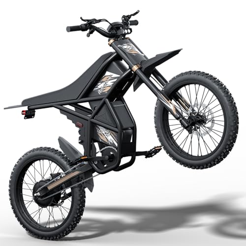 GT73 PRO/GT73 Electric Dirt Bike for Adults, 50MPH 60V 3000W / 37MPH 48V 2400W, 1747Wh/2160Wh Dual Battery Ebike Up to 85 Miles, 25" Motorcycle Tire, UL2849 All Terrain E Bike Full Suspension