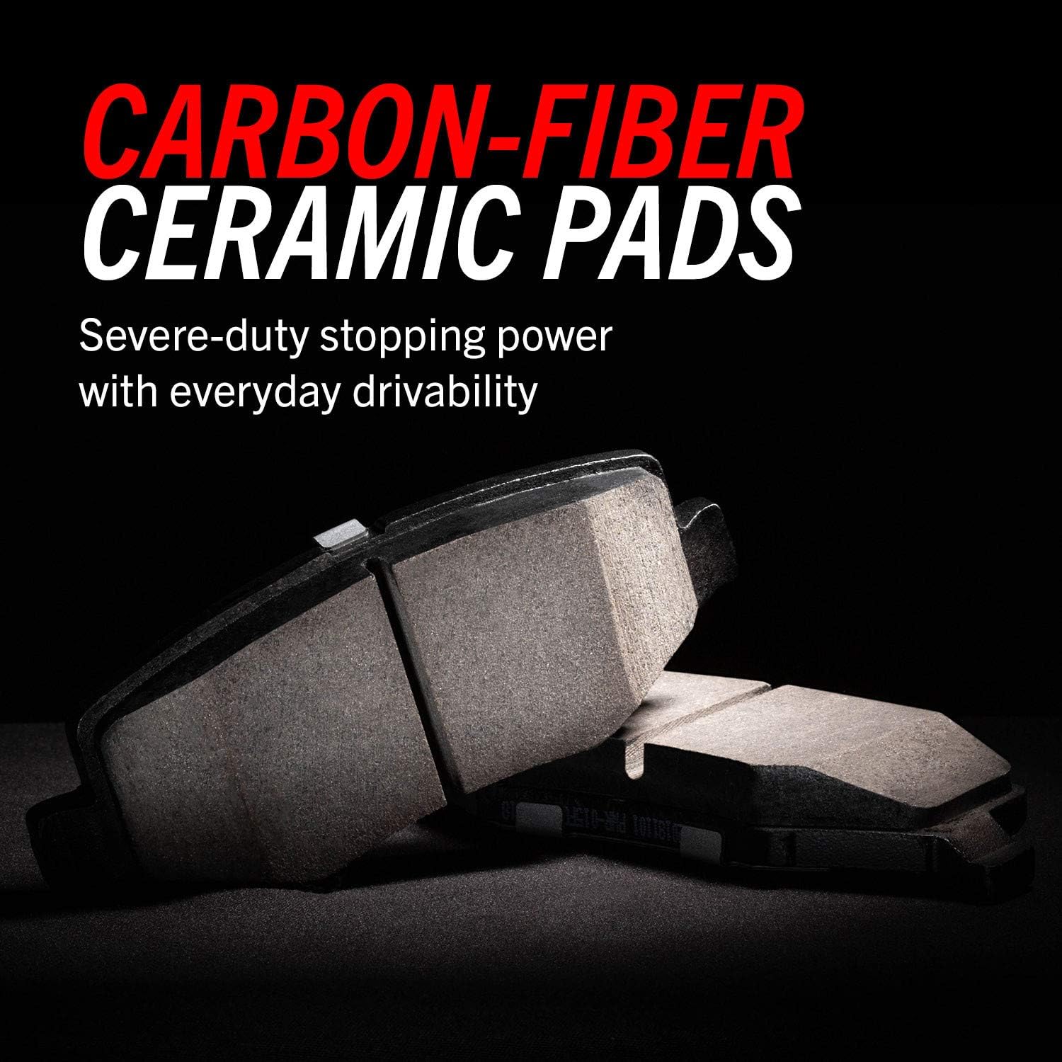 Power Stop K1304-26 Front Z26 Carbon Fiber Brake Pads with Drilled & Slotted Brake Rotors Kit