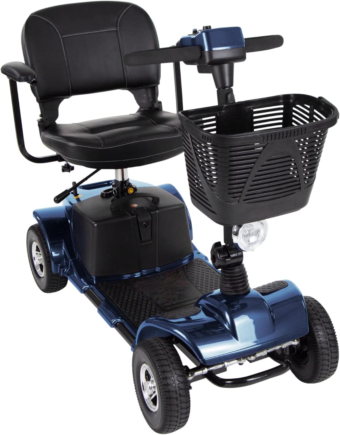 Vive Mobility Scooter (Large) - 4 Wheel Electric Powered Wheelchair Mobile Device for Adults, Seniors - TSA Approved, Compact, Travel - Long Range Power Extended Battery, Shock Absorbing (Red)
