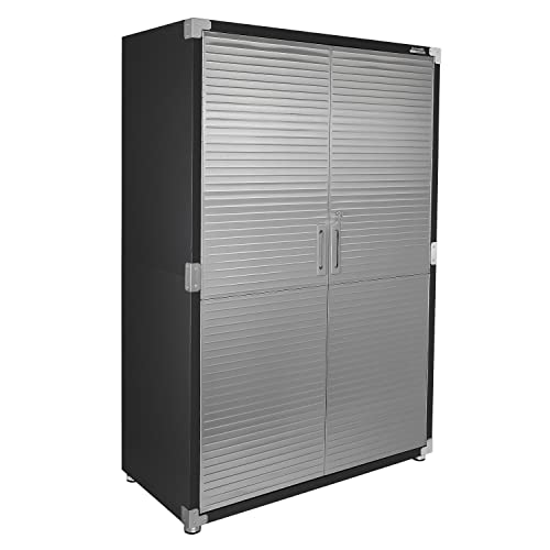 Seville Classics UltraHD Solid Steel Lockable Metal Storage Cabinet Locker Organizer, w/Adjustable Shelves for Garage, Warehouse, Office, Classroom, Granite, 48" W x 24" D x 72" H