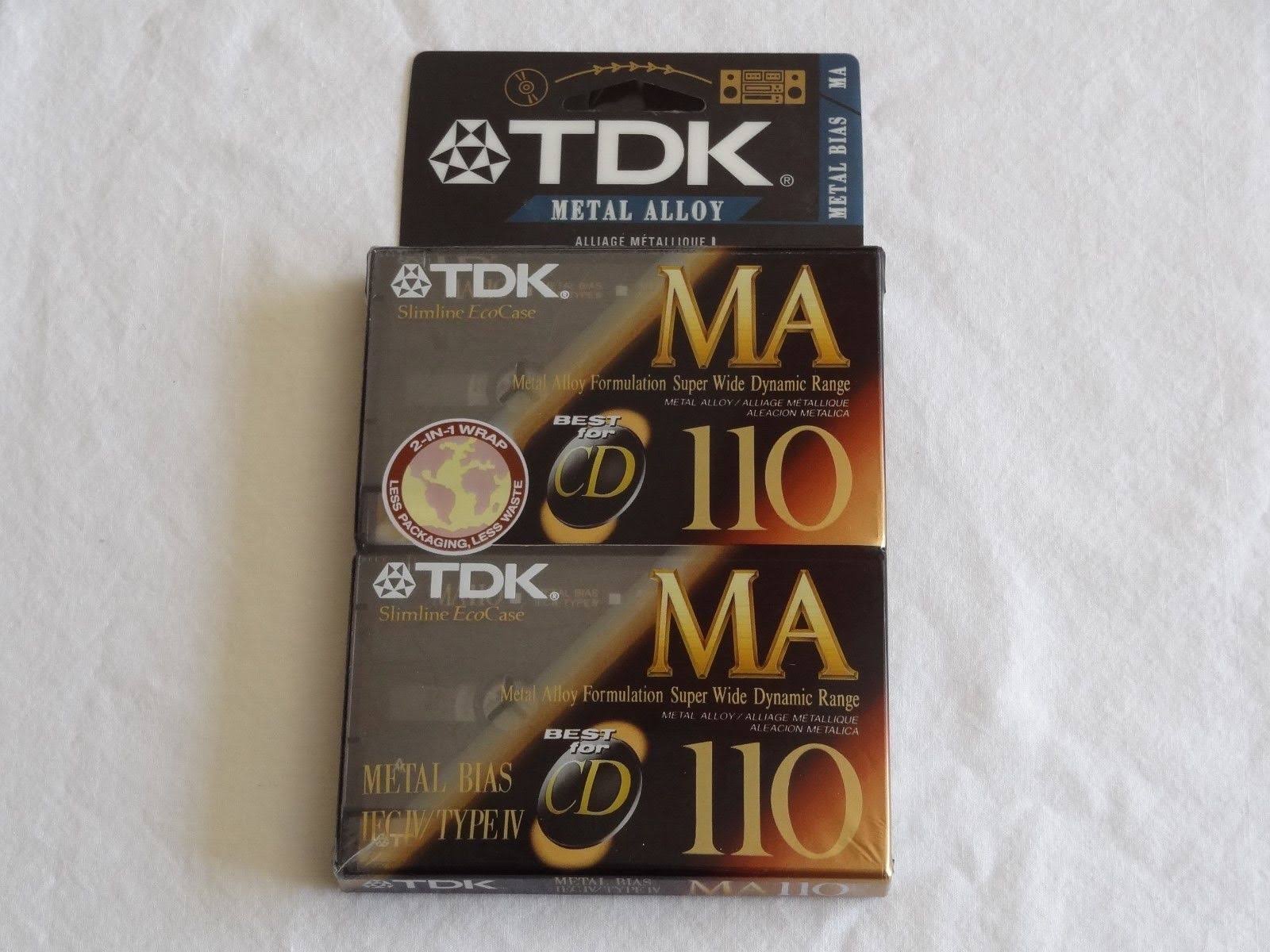 X2 TDK Ma 110 Blank Audio Cassette Tapes New Sealed Type IV Metal Bias Japan