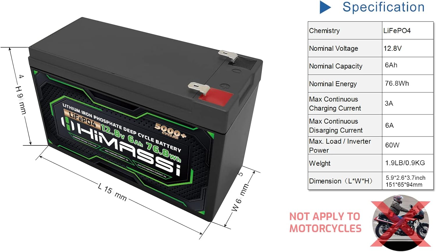 LiFePO4 Battery, 12V 400Ah Lithium Battery, Built-in 250A BMS, Lithium Ion Battery for Trolling Motor, Solar, Marine, RV Car, Camper, Home Storage, Off-Grid System