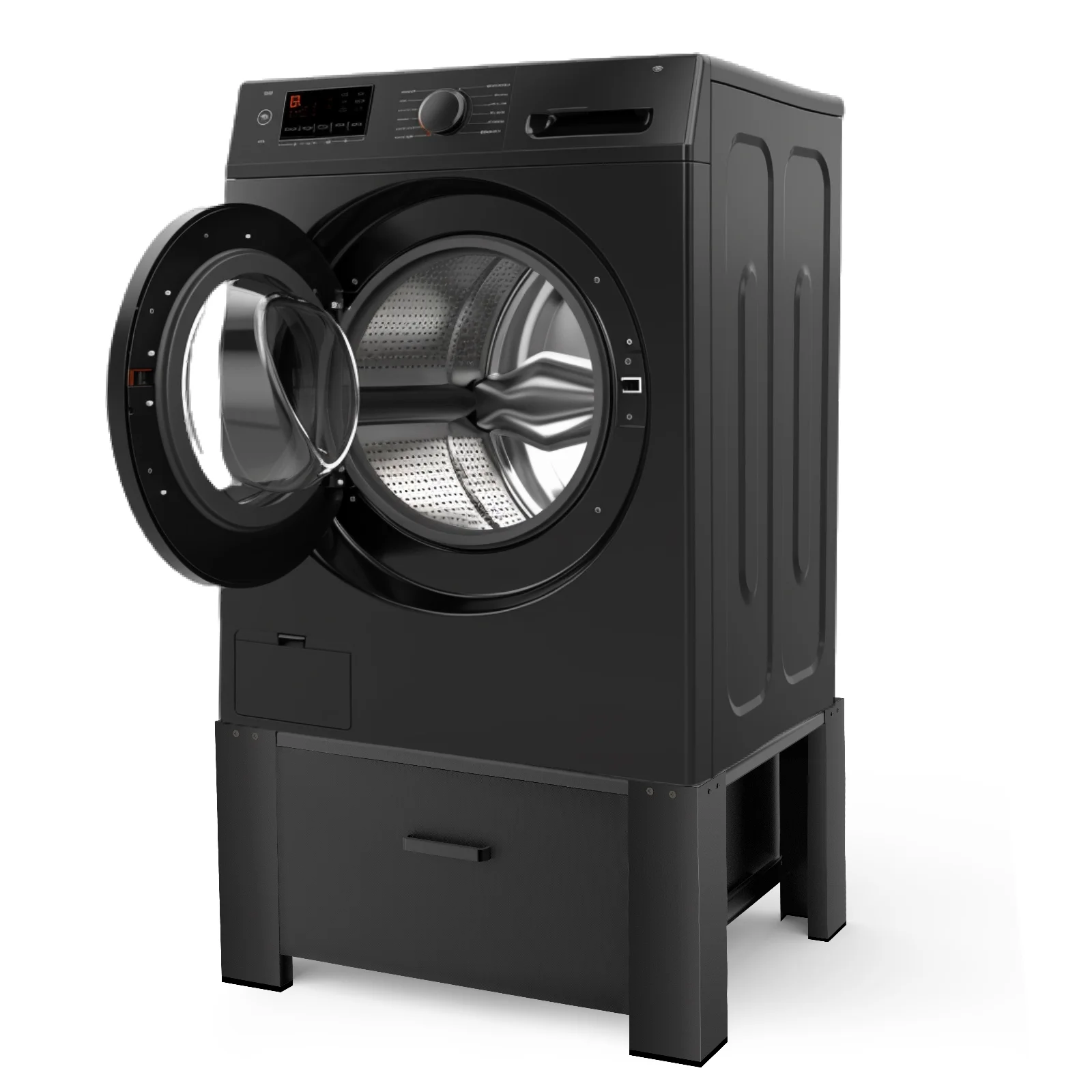 Washing Machine Pedetal with Drawer 350Lb Heavy Duty Inlife 29" Laudary Pedestal Upgraded Design, Washer and Dryer Stand, Black