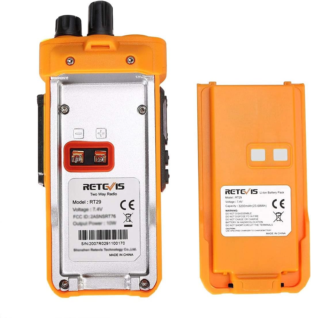 Retevis RT29 Two Way Radios Long Range Rechargeable,High Power 2 Way Radio,Adults Walkie Talkies with IP67 Waterproof Mic VOX Emergency Alarm for Survive Adventure Offroad(2 Pack)