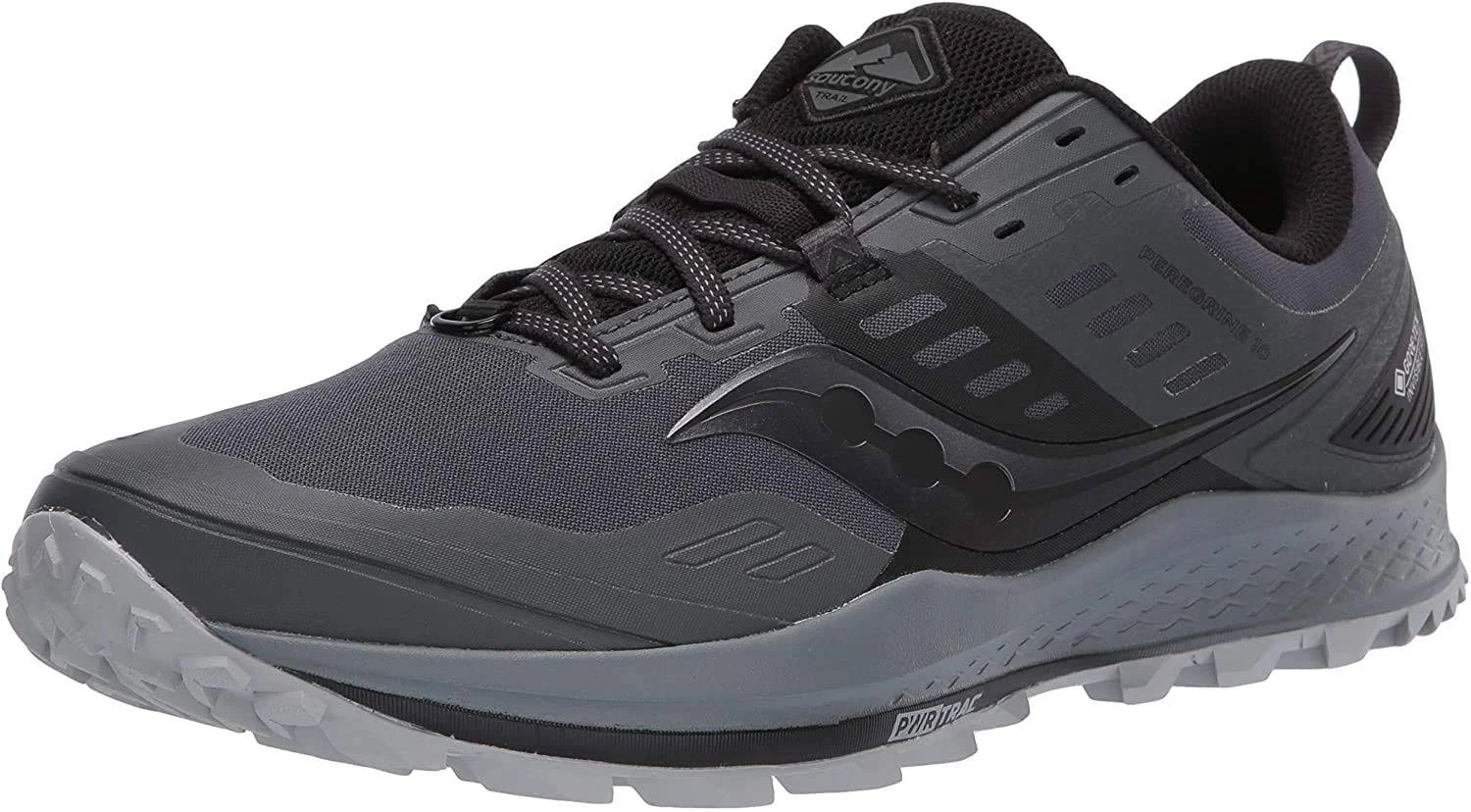 Saucony Peregrine 10 GTX Grey/Black, Men&s, Size: 12