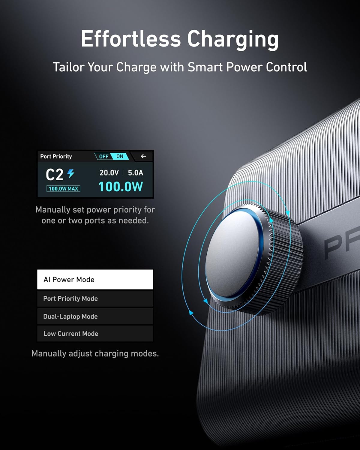 Anker Prime 250W USB-C Charger, Ultra-Fast 6-Port GaN Charging Station, 2.26" LCD Display and Smart Control Dial, Compatible with MacBook Pro/Air, iPhone 15/14/13, Pixel, Galaxy, and More (Silver)