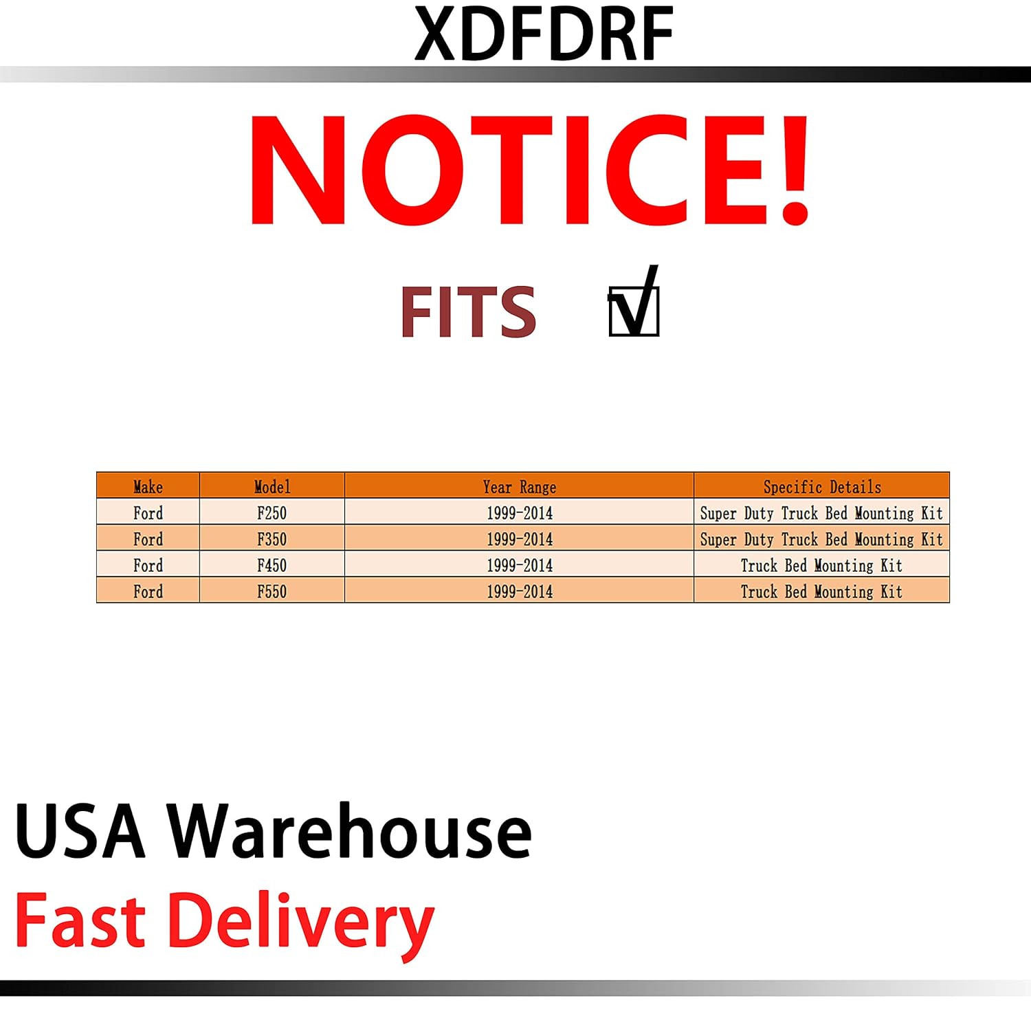 XDFDRF Truck Bed Mounting Hardware for F250 F350 F450 F550 1999-2016 Super Duty Truck Replaces 924-311 Pack of 2