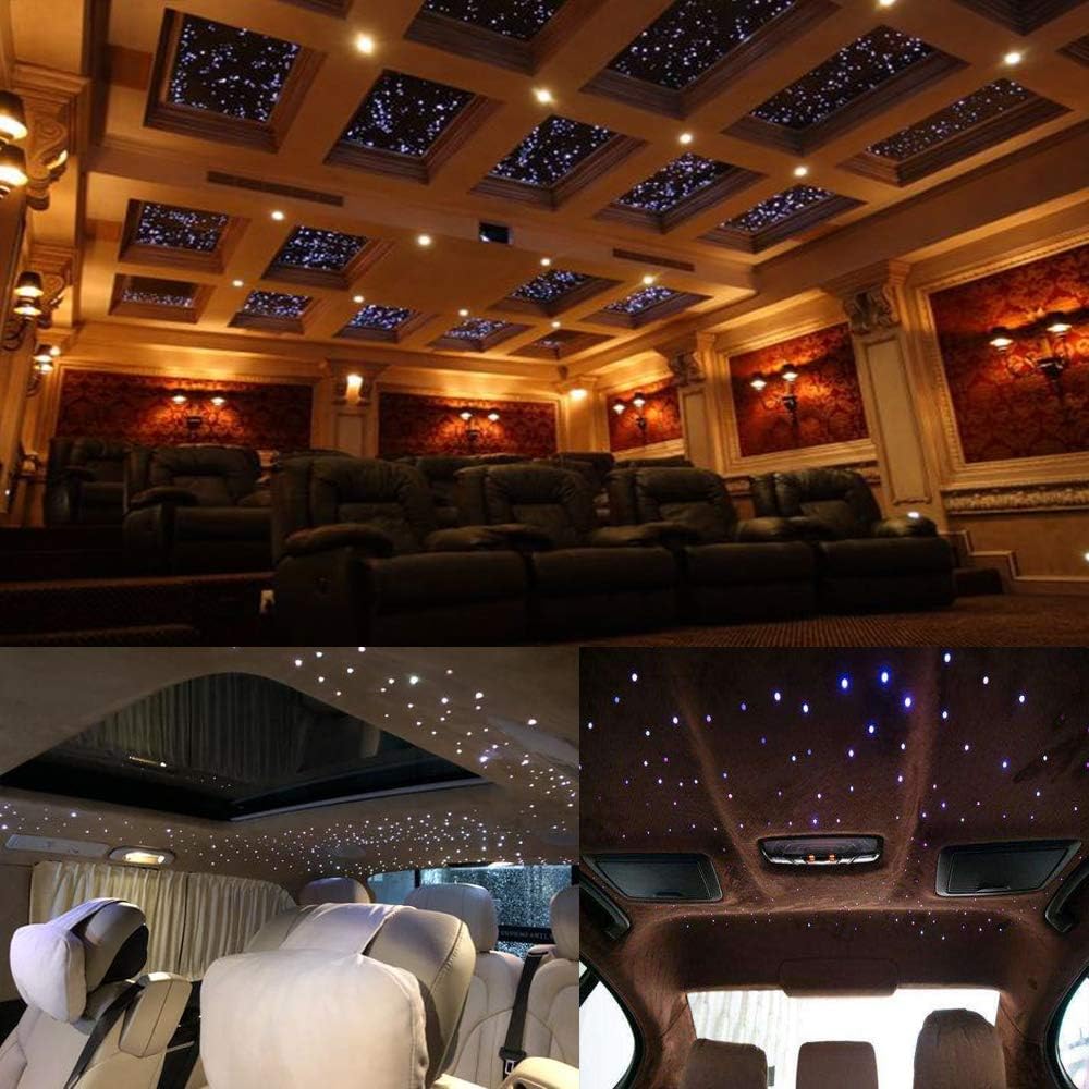AKEPO Car Home Use 32W RGBW Twinkle+ Sound Activated+ APP Fiber Optic Lights Kit Star Ceiling Sky Light with Total 800pcs in 13.1ft/4m + 9.8ft/3m Long Optical Fiber Cable for Indoor or Interior Decor