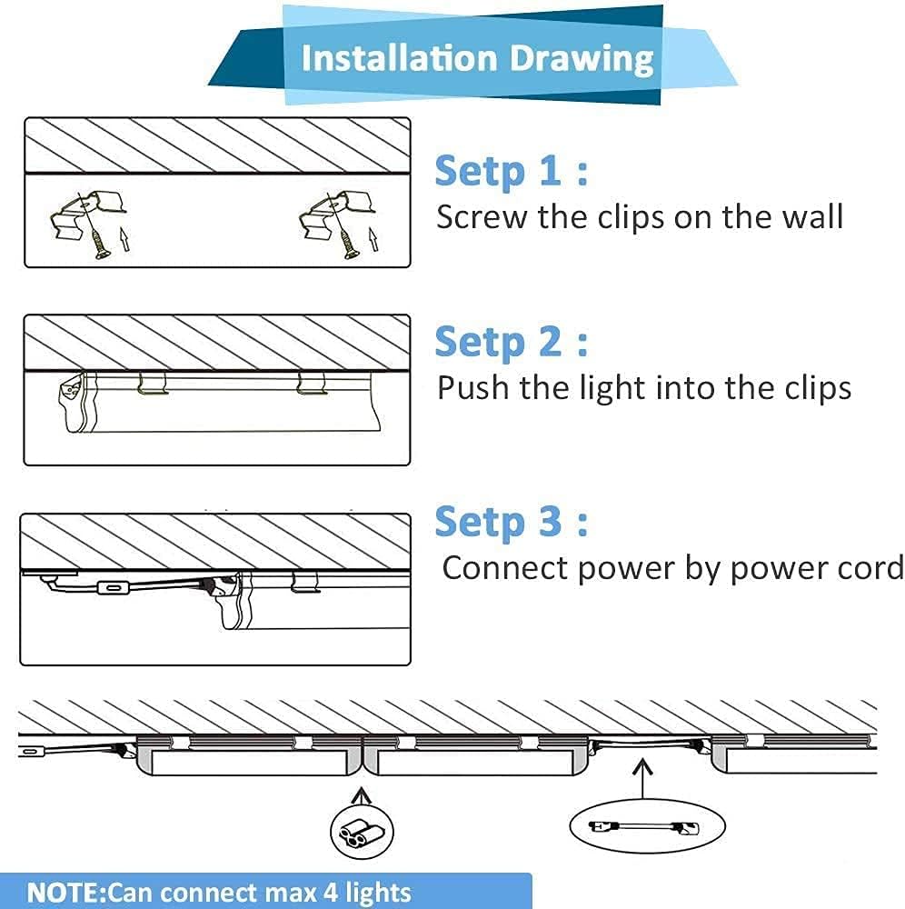 8FT LED Shop Light 8 Foot Led Lights 72w 8500LM 5000K LED Shop Light 8ft, 96'' T8 Integrated LED Tube, Linkable Led Bulbs for Garage, Warehouse, v Shape Clear Lens (10-Pack)