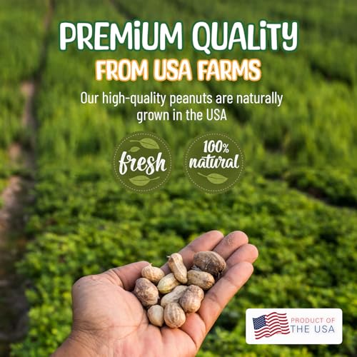 Premium Quality-50 Pound- Raw Peanuts in Shell – All-Natural Food for Squirrels, Deer, Birds, and Other Wildlife Animals – Bulk Wholesale Bag – Grown in The USA for Healthy Nutrition
