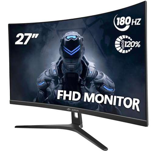 CRUA 30Inch Ultrawide Curved Monitor, 21:9 WFHD(2560x1080P) VA Computer Monitor, 120% sRGB 100HZ 1500R PC Monitors Support FreeSync, Wall-Mounted, with HDMI/DP Display Port-Black
